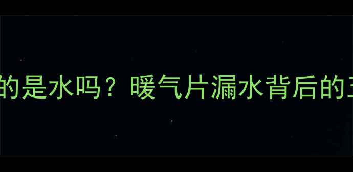 图片 暖气阀门排气时流出的是水吗？暖气片漏水背后的五大原因及解决方法1