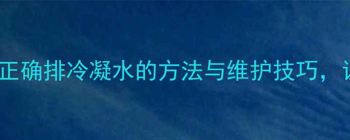 图片 暖气除水器使用指南：正确排冷凝水的方法与维护技巧，让采暖设备更高效节能1