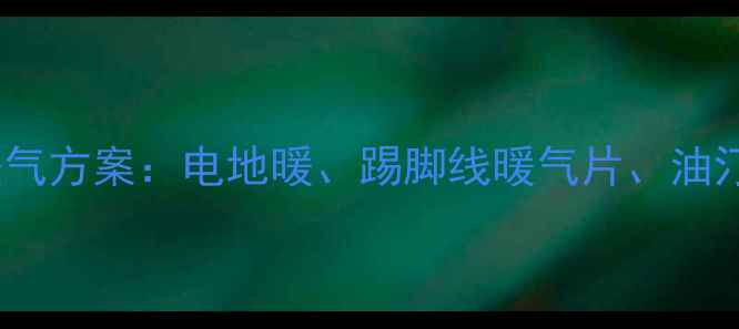 最佳替代暖气方案电地暖踢脚线暖气片油汀等设备全
