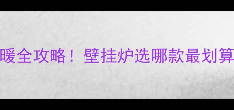 最新报价100采暖全攻略壁挂炉选哪款最划算附避坑指南