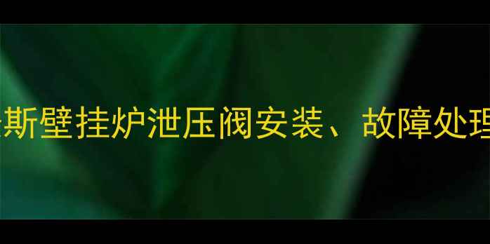图片 最新指南：史麦斯壁挂炉泄压阀安装、故障处理与选购全攻略1