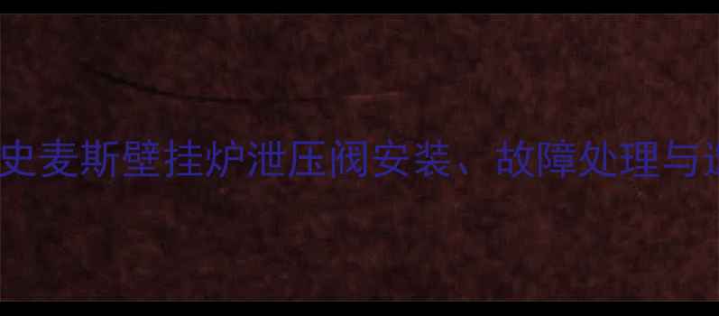图片 最新指南：史麦斯壁挂炉泄压阀安装、故障处理与选购全攻略2