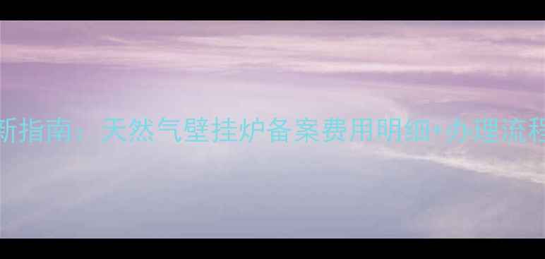 图片 最新指南：天然气壁挂炉备案费用明细+办理流程全