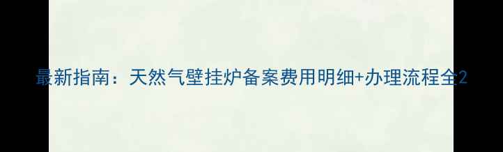 图片 最新指南：天然气壁挂炉备案费用明细+办理流程全2