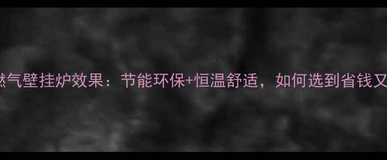 图片 最新测评一级能效燃气壁挂炉效果：节能环保+恒温舒适，如何选到省钱又高效的采暖设备？2
