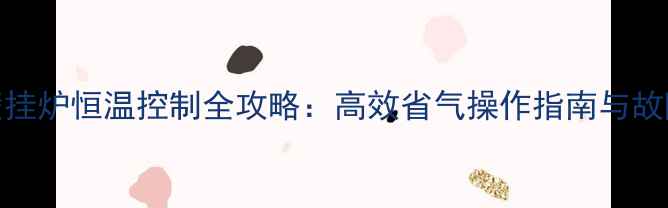 图片 林内燃气壁挂炉恒温控制全攻略：高效省气操作指南与故障排除技巧