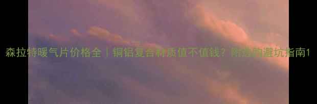 图片 森拉特暖气片价格全｜铜铝复合材质值不值钱？附选购避坑指南1