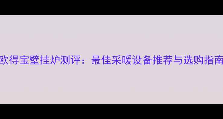欧得宝壁挂炉测评最佳采暖设备推荐与选购指南