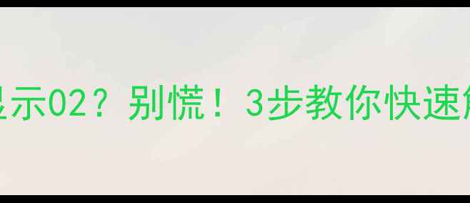 图片 武汉壁挂炉突然显示02？别慌！3步教你快速解决采暖设备故障