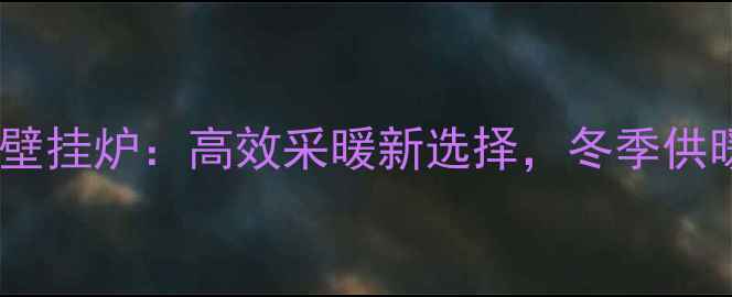 图片 武汉大效率燃气壁挂炉：高效采暖新选择，冬季供暖省钱省电指南1