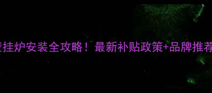 武汉天然气壁挂炉安装全攻略最新补贴政策品牌推荐避坑指南