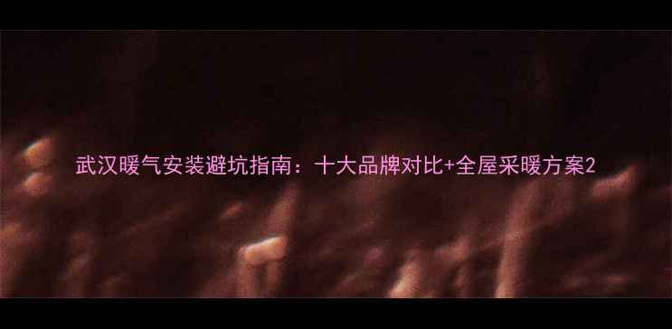 武汉暖气安装避坑指南十大品牌对比全屋采暖方案