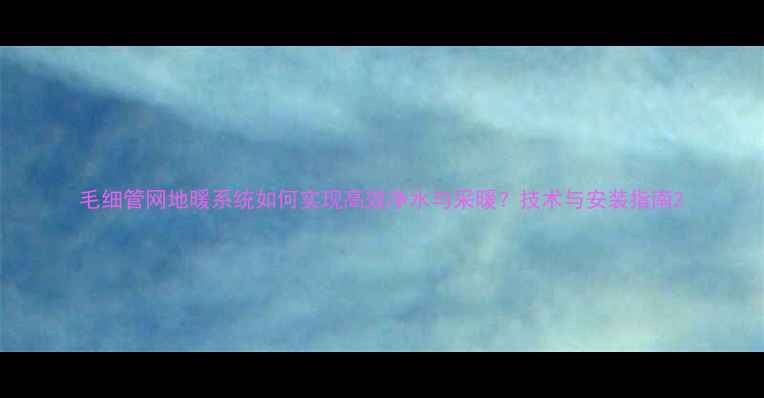 图片 毛细管网地暖系统如何实现高效净水与采暖？技术与安装指南2