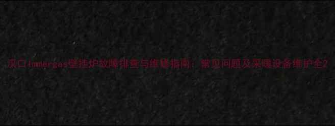 汉口Immergas壁挂炉故障排查与维修指南常见问题及采暖设备维护全