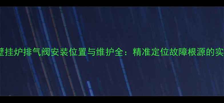图片 沃尔姆壁挂炉排气阀安装位置与维护全：精准定位故障根源的实用指南1