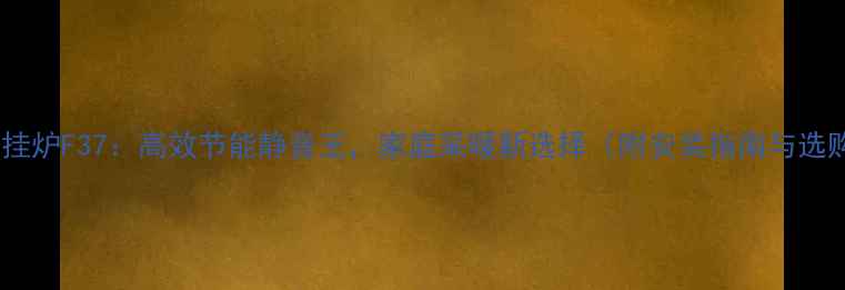 图片 法罗力壁挂炉F37：高效节能静音王，家庭采暖新选择（附安装指南与选购攻略）1