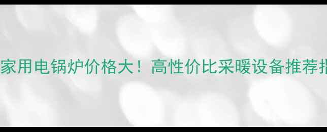 图片 派帝家用电锅炉价格大！高性价比采暖设备推荐指南1