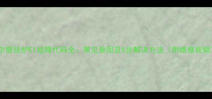 图片 海尔壁挂炉E1故障代码全：常见原因及5步解决方法（附维修视频）1