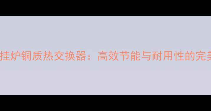 海尔壁挂炉铜质热交换器高效节能与耐用性的完美结合