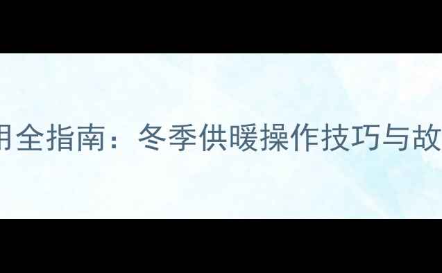 海尔燃气暖气炉高效节能使用全指南冬季供暖操作技巧与故障处理附安全使用手册