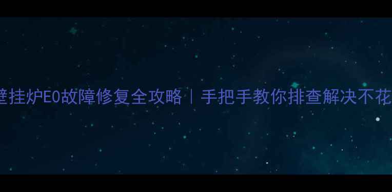 海顿壁挂炉E0故障修复全攻略手把手教你排查解决不花钱