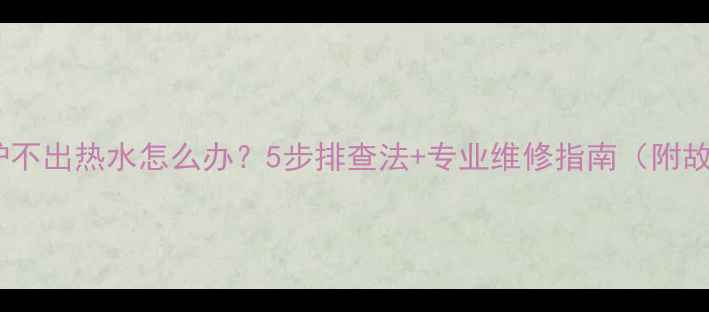 海顿壁挂炉不出热水怎么办5步排查法专业维修指南附故障代码