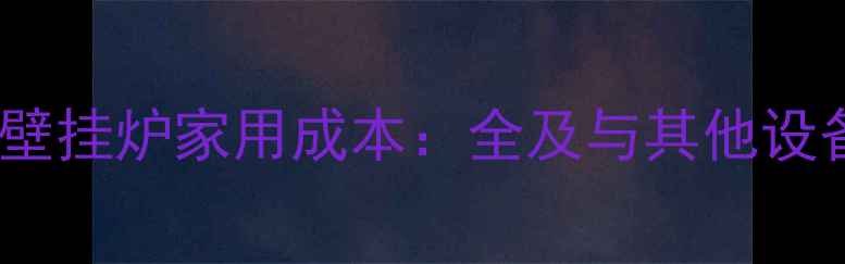 液化气壁挂炉家用成本全及与其他设备对比