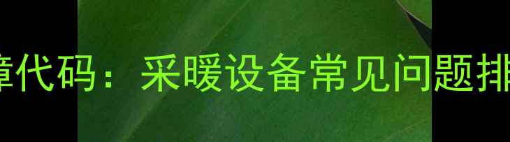 图片 澳莱斯壁挂炉E9故障代码：采暖设备常见问题排查与专业维修指南1