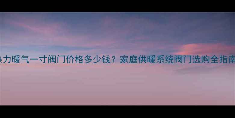 图片 热力暖气一寸阀门价格多少钱？家庭供暖系统阀门选购全指南1
