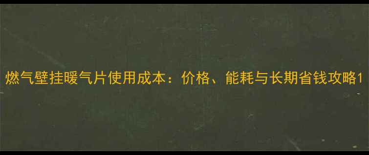 燃气壁挂暖气片使用成本价格能耗与长期省钱攻略