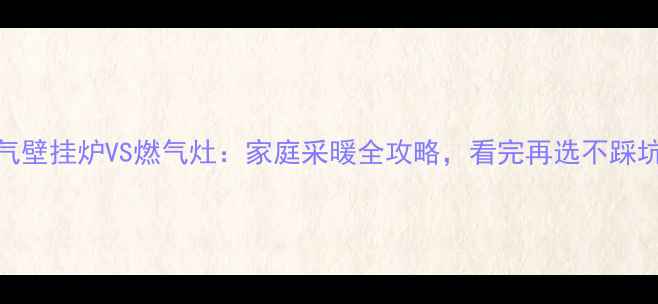 图片 燃气壁挂炉VS燃气灶：家庭采暖全攻略，看完再选不踩坑！