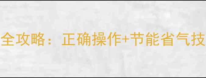 图片 燃气壁挂炉使用全攻略：正确操作+节能省气技巧，新手必看！