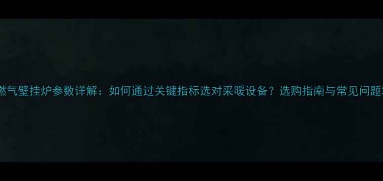 图片 燃气壁挂炉参数详解：如何通过关键指标选对采暖设备？选购指南与常见问题2