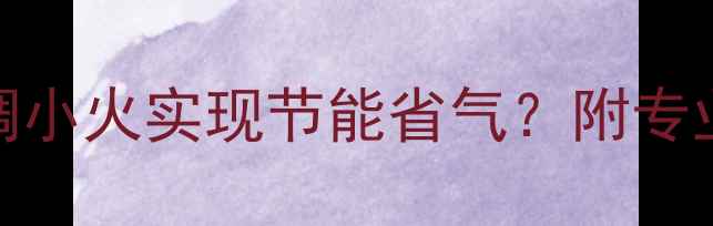 图片 燃气壁挂炉如何科学调小火实现节能省气？附专业操作指南与注意事项