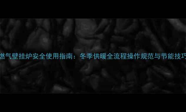 图片 燃气壁挂炉安全使用指南：冬季供暖全流程操作规范与节能技巧