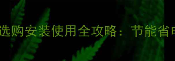 燃气壁挂炉家庭采暖炉选购安装使用全攻略节能省电技巧与常见问题解答