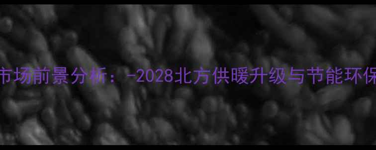 图片 燃气壁挂炉市场前景分析：-2028北方供暖升级与节能环保趋势全解读