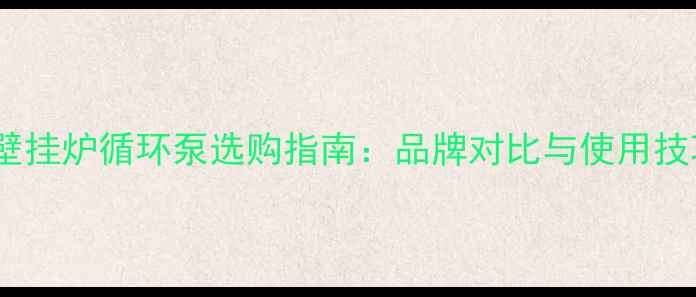 图片 燃气壁挂炉循环泵选购指南：品牌对比与使用技巧全1