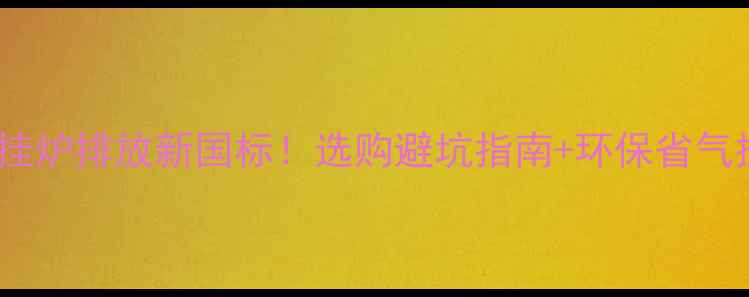 图片 燃气壁挂炉排放新国标！选购避坑指南+环保省气技巧全2