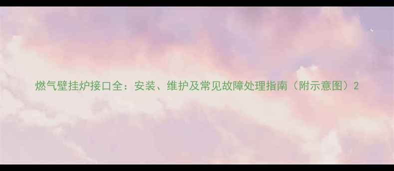 图片 燃气壁挂炉接口全：安装、维护及常见故障处理指南（附示意图）2