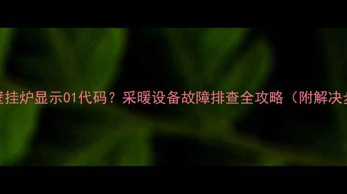 图片 燃气壁挂炉显示01代码？采暖设备故障排查全攻略（附解决步骤）