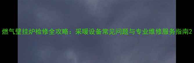 图片 燃气壁挂炉检修全攻略：采暖设备常见问题与专业维修服务指南2