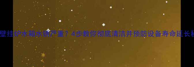 图片 燃气壁挂炉水箱水锈严重？4步教你彻底清洁并预防设备寿命延长秘诀2