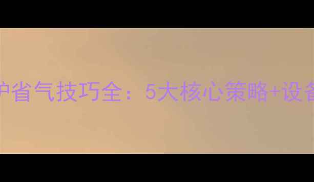 燃气壁挂炉省气技巧全5大核心策略设备选购指南
