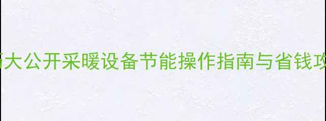 图片 燃气壁挂炉省气技巧大公开采暖设备节能操作指南与省钱攻略（附详细步骤）1
