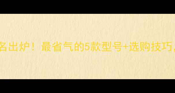 图片 燃气壁挂炉省气排名出炉！最省气的5款型号+选购技巧，省下半年取暖费1
