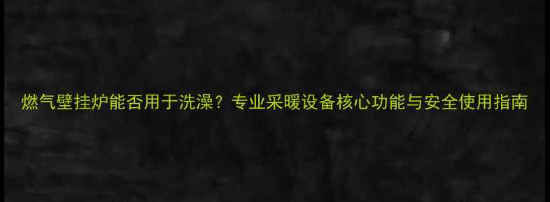 图片 燃气壁挂炉能否用于洗澡？专业采暖设备核心功能与安全使用指南