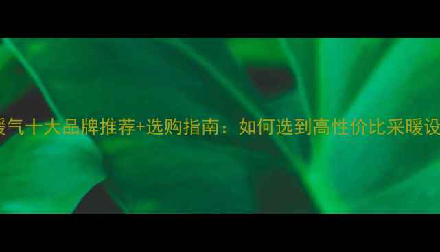 图片 燃气暖气十大品牌推荐+选购指南：如何选到高性价比采暖设备？1