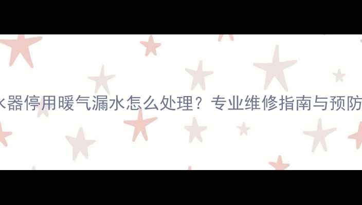 图片 燃气热水器停用暖气漏水怎么处理？专业维修指南与预防措施全2