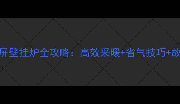 爆款壁挂炉使用指南火王大屏壁挂炉全攻略高效采暖省气技巧故障自检附安装维护秘籍